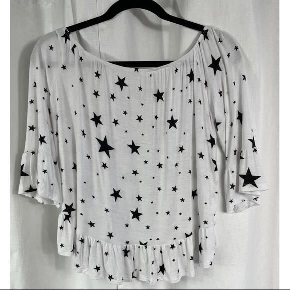 50% OFF Ducts Star Top Half Sleeve Scoop Neck Peplum Frill - Picture 5 of 5